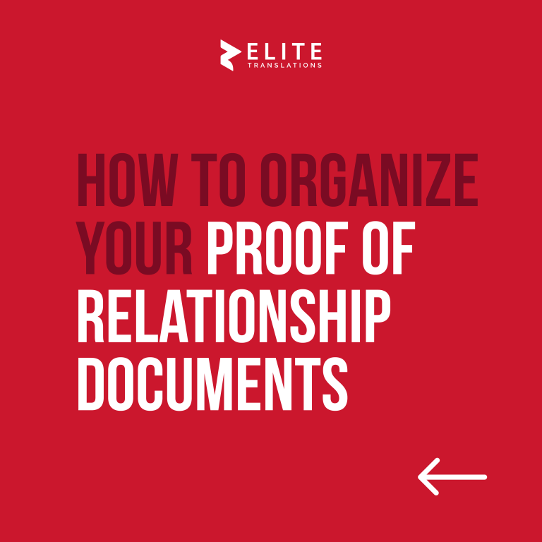 How to Organize Your Proof of Relationship Documents